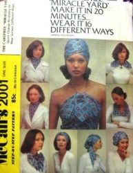 2001 MCCALLS 16 HEADWRAPS, COLLARS, HALTERS 20 MINUTES 1973 PATTERN